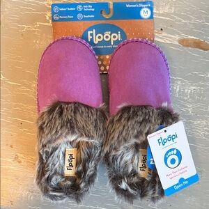 Floopi Women's Purple Faux-Fur Memory Foam Slippers
